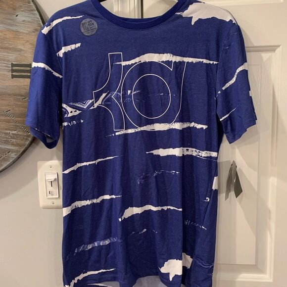 Nike Dri-Fit Athletic Cut Blue Print T-Shirt M NWT - Picture 1 of 4